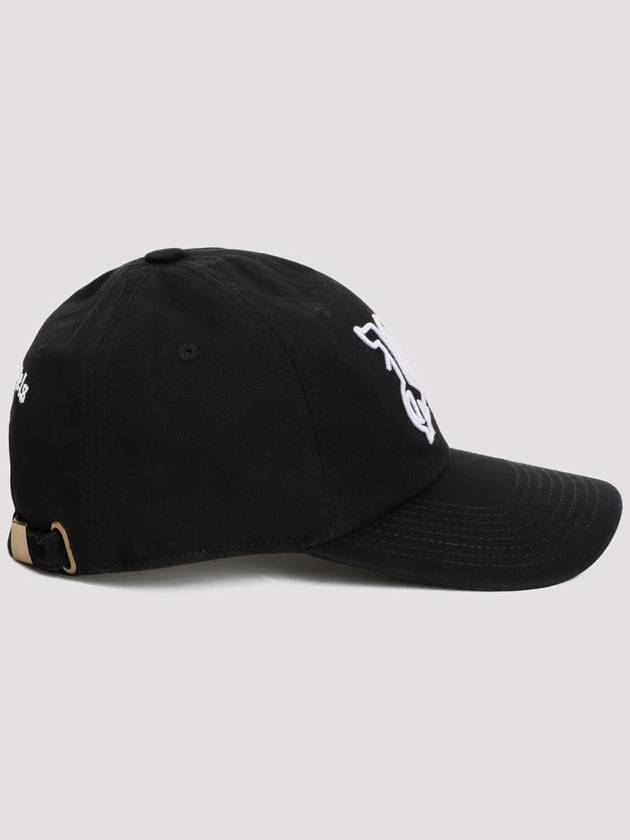 Embroidered Monogram Base Ball Cap Black - PALM ANGELS - BALAAN 3