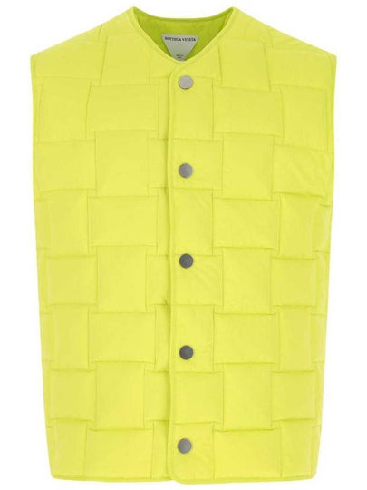 Intrecciato Detail Quilted Vest Neon Green - BOTTEGA VENETA - BALAAN 2