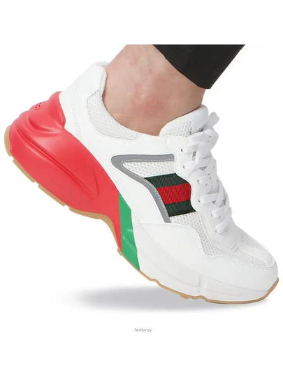 Web Rhyton Oversole Low Top Sneakers White - GUCCI - BALAAN 2