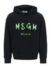 Milano Brushed Logo Hoodie Black - MSGM - BALAAN 2