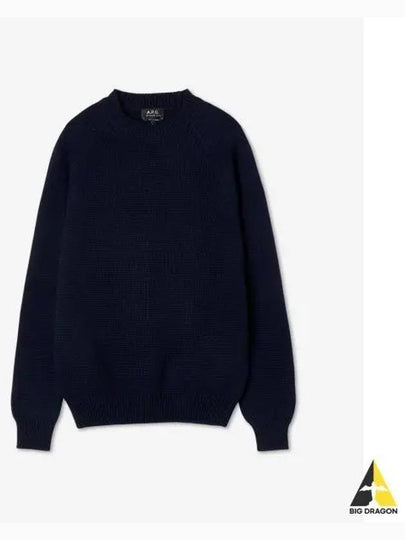 Pierre Lambswool Crew Knit Top Dark Navy Blue - A.P.C. - BALAAN 2