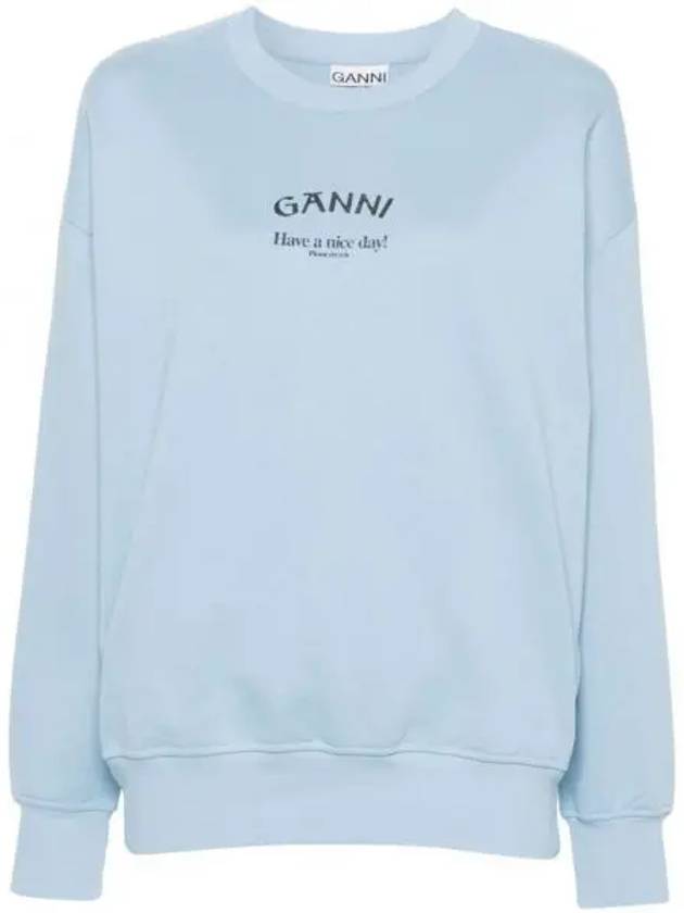 Logo Sweatshirt Blue - GANNI - BALAAN 2