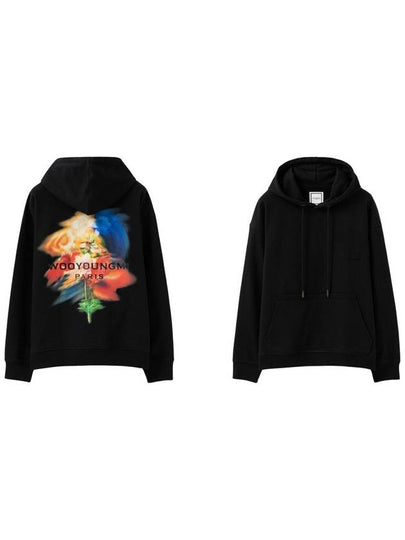 Swaying Flower Back Logo Hoodie Black - WOOYOUNGMI - BALAAN 2