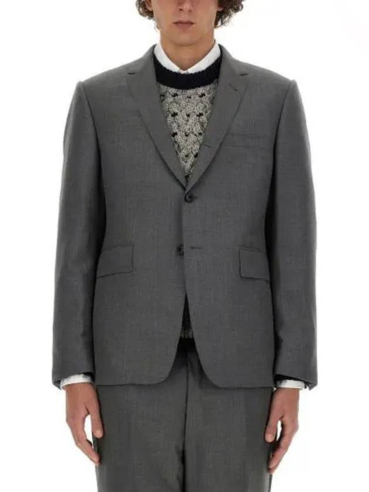 Super 120S Wool Twill Single Breasted Classic Jacket Dark Grey - THOM BROWNE - BALAAN 2