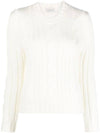 Cable Wool Knit Top White - MONCLER - BALAAN 1