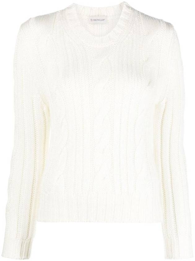 Cable Wool Knit Top White - MONCLER - BALAAN 1