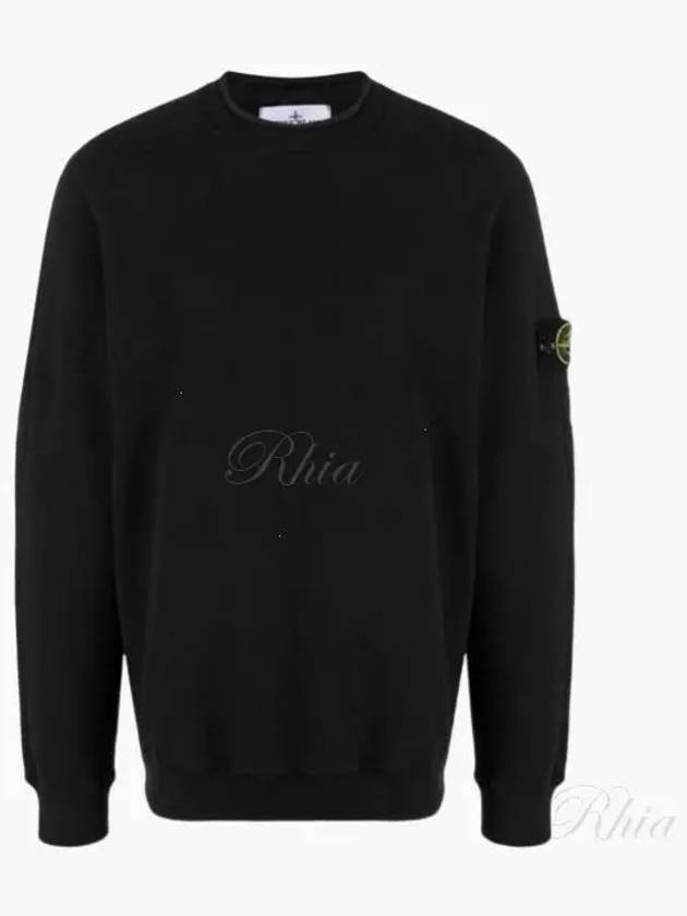 Stretch Cotton Fleece Mock Turtleneck Sweatshirt Black - STONE ISLAND - BALAAN 2