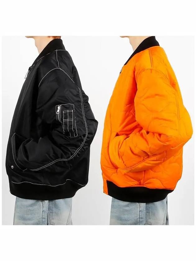 Built Reversible Bomber Jacket Black - STUSSY - BALAAN 4