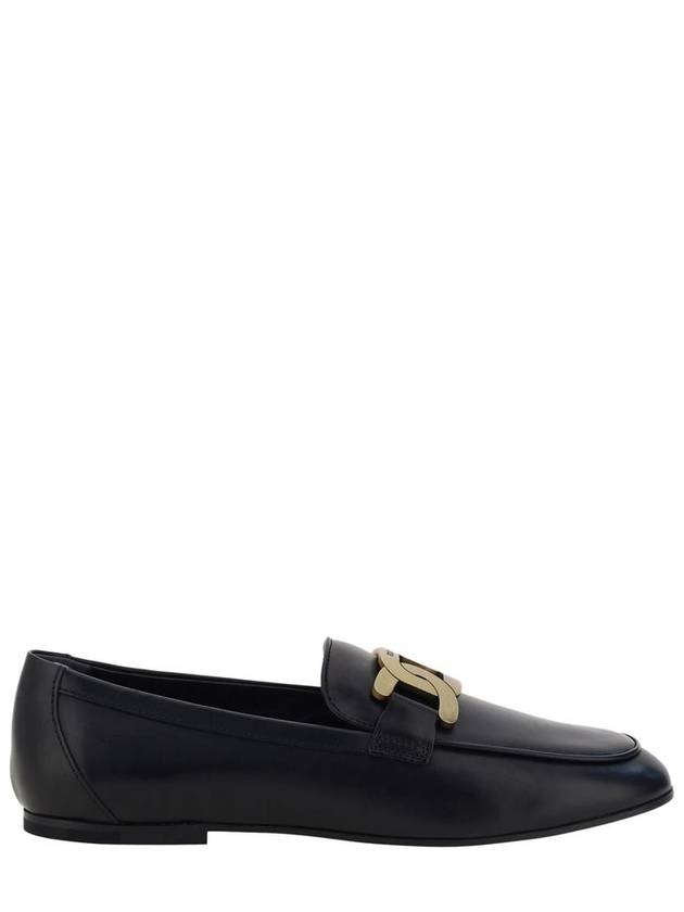 Kate Metal Logo Leather Loafers Black - TOD'S - BALAAN 2