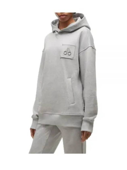 Logo Patch Hoodie Grey - MOOSE KNUCKLES - BALAAN 2