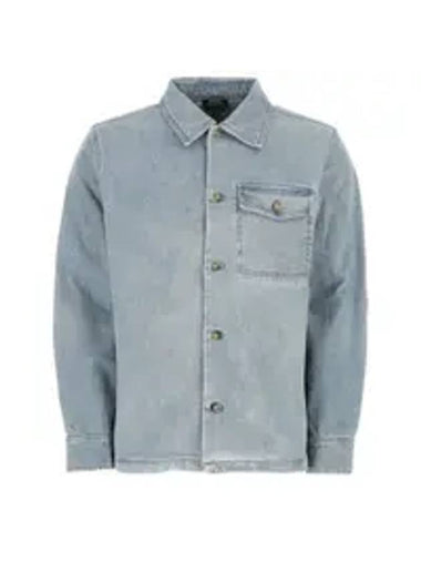 Pierre Oversized Shirt Bleach Denim Jacket Blue - A.P.C. - BALAAN 1