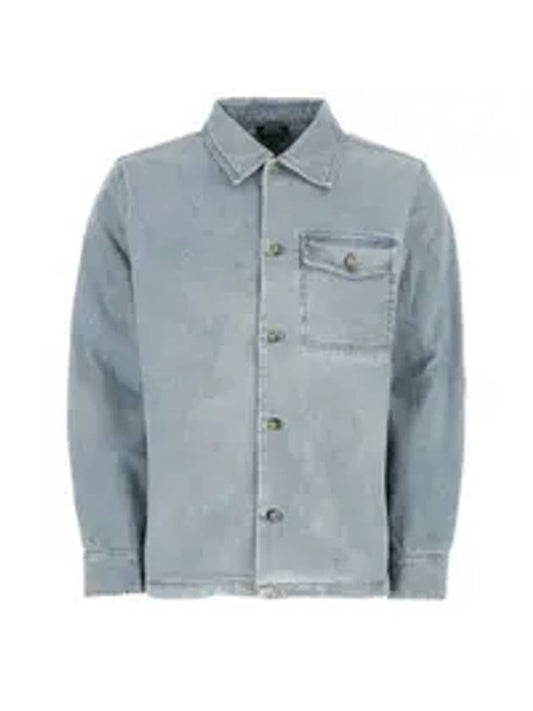 Pierre Oversized Shirt Bleach Denim Jacket Blue - A.P.C. - BALAAN 1