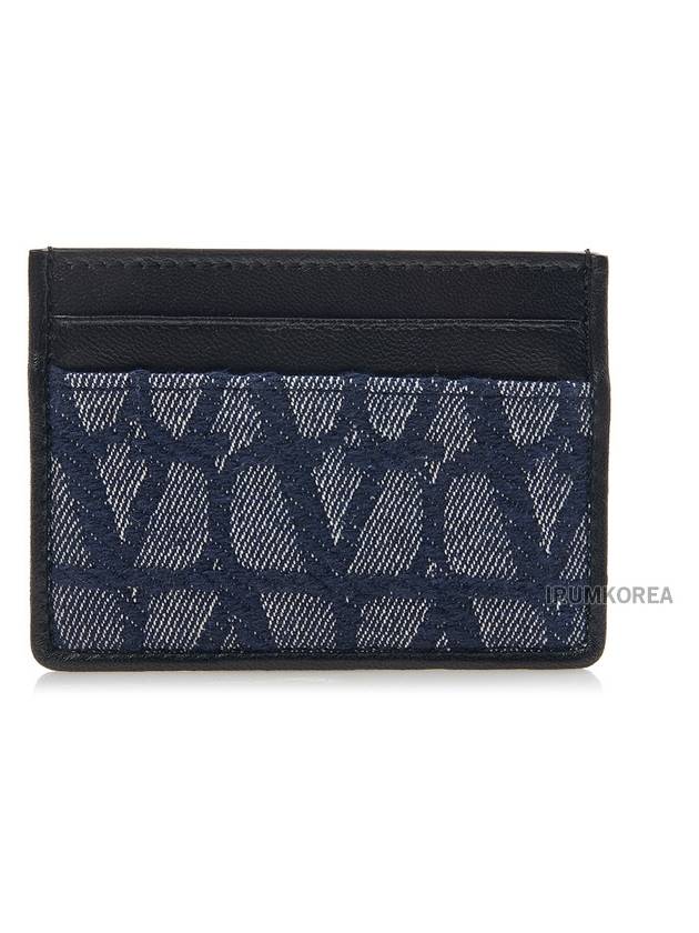 Toile Iconographe Jacquard Card Wallet Navy Black - VALENTINO - BALAAN 2