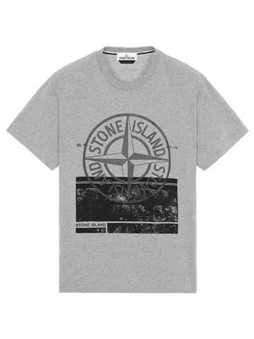 Block Logo Printing Short Sleeve T-Shirt Grey - STONE ISLAND - BALAAN 1