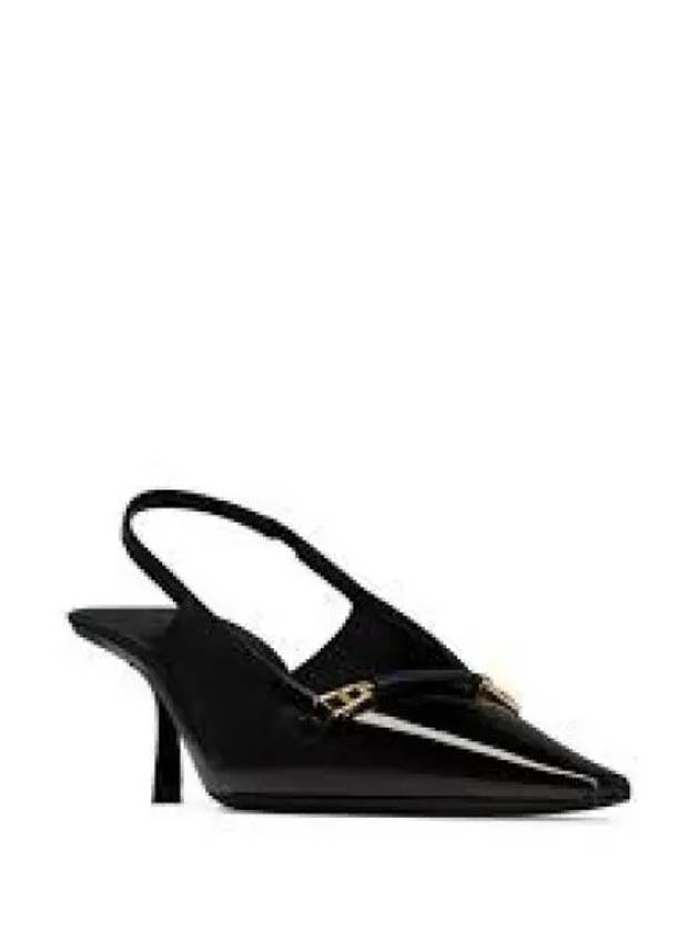 Women s Patent Blade Leather Slingback Heel Black - SAINT LAURENT - BALAAN 2