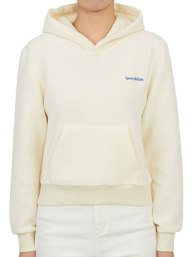 Serif Embroidered Logo Hoodie Cream - SPORTY & RICH - BALAAN 2