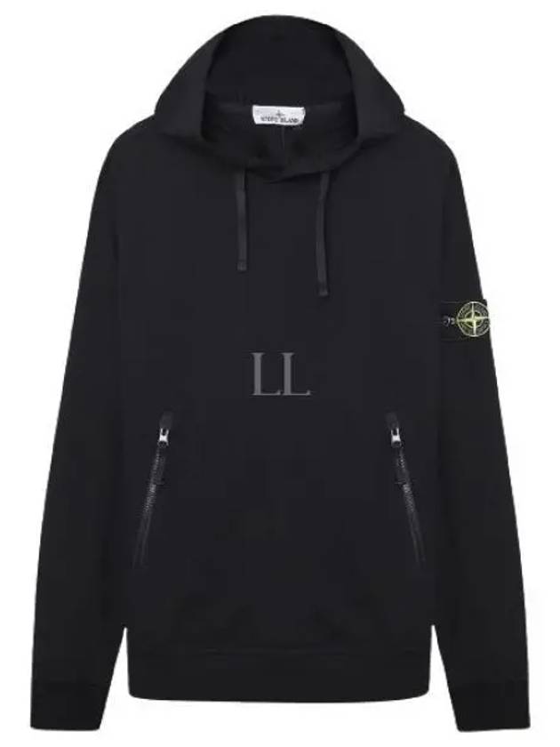 Cotton Waffen Patch Hoodie Black - STONE ISLAND - BALAAN 2