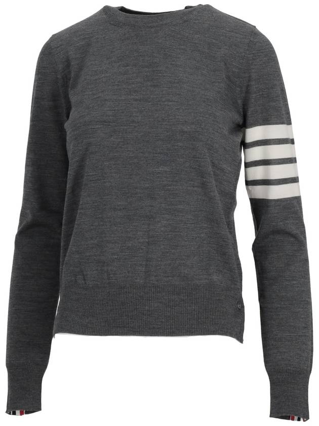 RELAXED FIT PULLOVER W/ 4 BAR IN FINE MERINO WOOL - THOM BROWNE - BALAAN 2