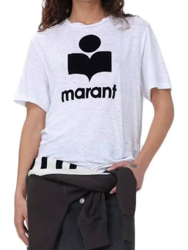 Zewel Logo Short sleeve T shirt White - ISABEL MARANT ETOILE - BALAAN 3