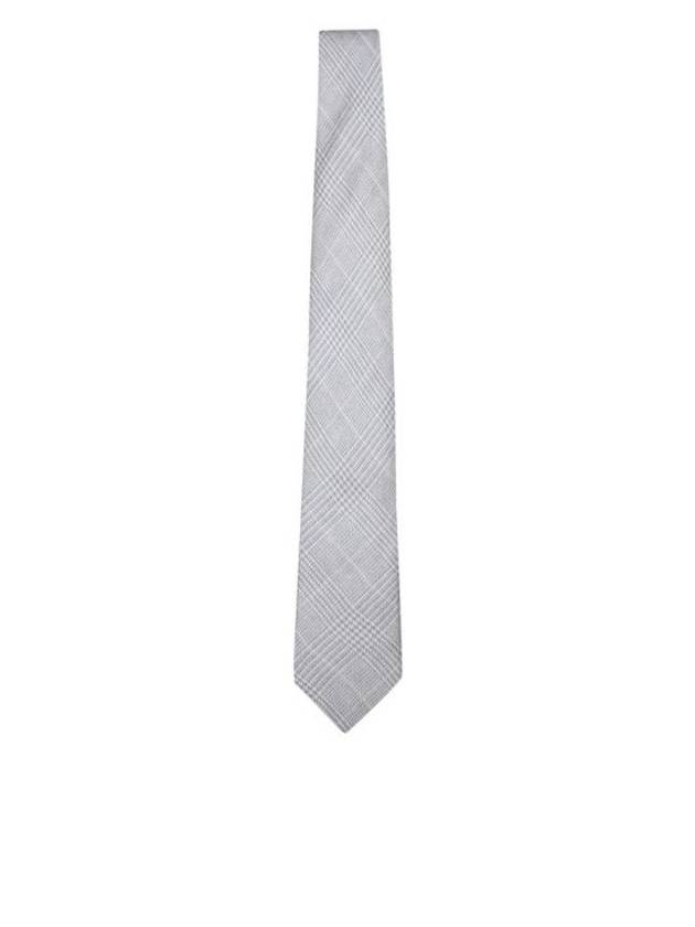 Prince Of Wales Tie White - BRUNELLO CUCINELLI - BALAAN 1