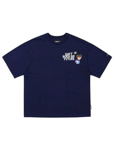 Money Earn Our Future Logo Short Sleeve T-Shirt Navy - AJOBYAJO - BALAAN 1