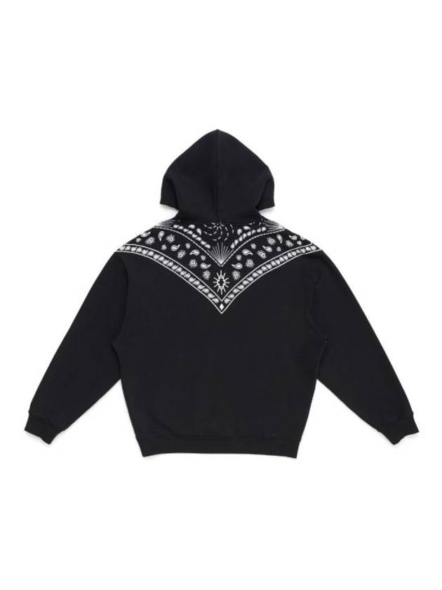 Bandana Confront Cotton Hoodie Black - MARCELO BURLON - BALAAN 3