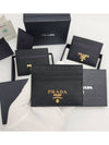 Metal Logo Saffiano Card Wallet Black - PRADA - BALAAN 3