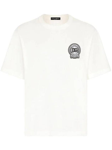 DG logo embroidered cotton t-shirt G8PN9ZG7NYE - DOLCE&GABBANA - BALAAN 1