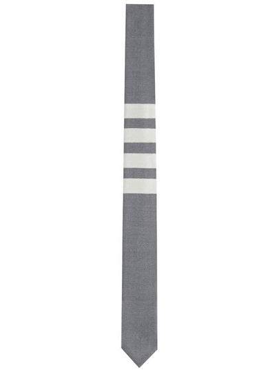 4-Bar Plain Wool Tie Grey - THOM BROWNE - BALAAN 2