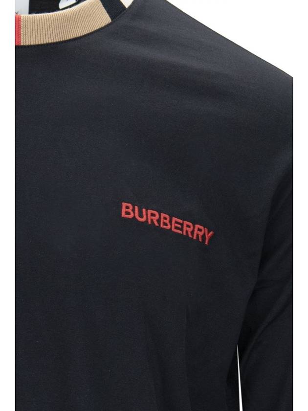 Jason Striped Neck Long Sleeve T-Shirt Black - BURBERRY - BALAAN 4