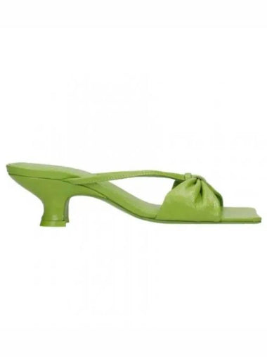 Freya Knot Detail Heel Mule Light Green - BY FAR - BALAAN 1