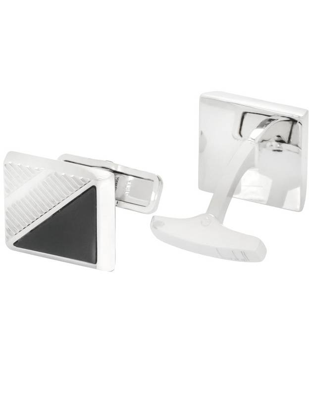 Helix Silver Black Sterling Silver and Onyx Cufflinks - DUNHILL - BALAAN 1