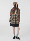 soft wool check V-neck outer brown - VOYONN - BALAAN 8