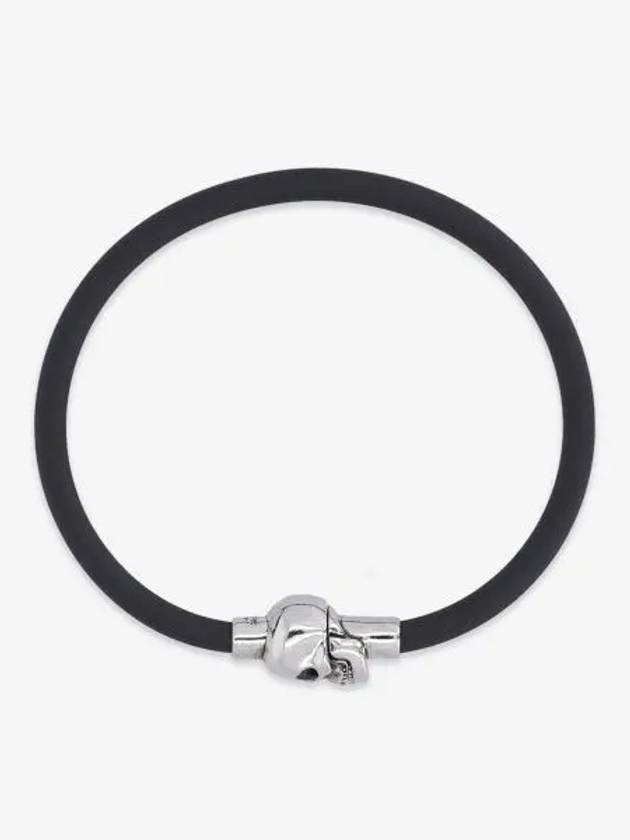 Silver Skull Lover Bracelet Black - ALEXANDER MCQUEEN - BALAAN 2