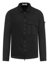 Old Treatment Garment Dyed Overshirt Jacket Black - STONE ISLAND - BALAAN 2