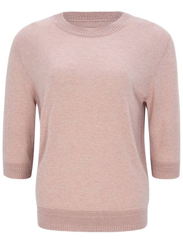 24SS Glitter Round Neck Knit Top Pink - CALLAITE - BALAAN 1