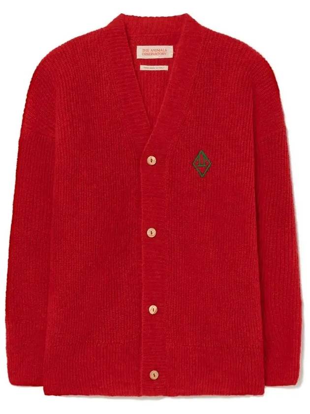 Kids Logo Embroidered Cardigan Red F22109 038FE - THE ANIMALS OBSERVATORY - BALAAN 1