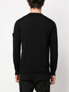 Logo Patch Knit Top Black - STONE ISLAND - BALAAN 4