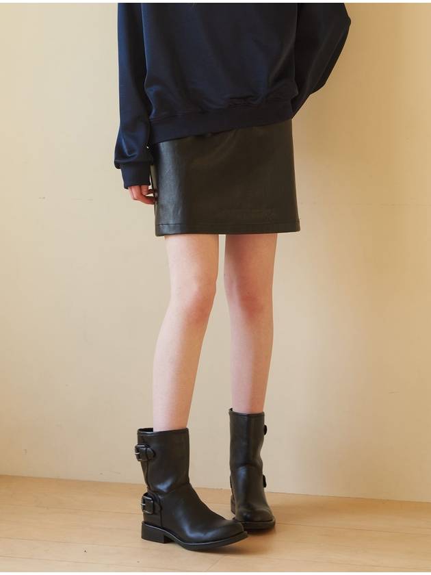 Leather Mini Skirt Black - CORCA - BALAAN 3