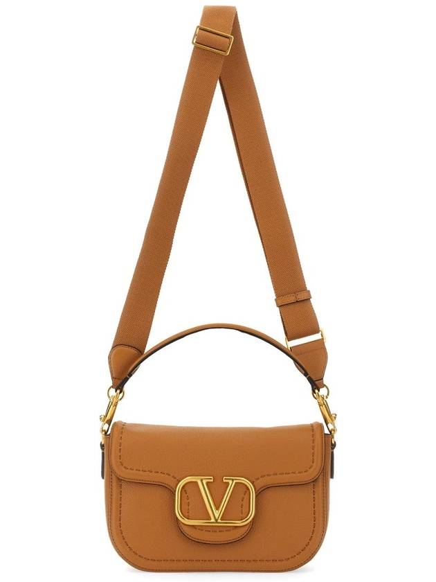 All Time Grainy Calfskin Shoulder Bag  Almond - VALENTINO - BALAAN 3