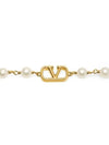 Valentino 4W2J0G16 UXM 23R J0G16 Garavani V logo pearl bracelet - RED VALENTINO - BALAAN 3