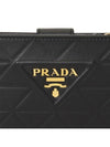 Triangle Logo Leather Half Wallet Black - PRADA - BALAAN 8