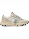 Women's Running Sole Low Top Sneakers Silver Beige - GOLDEN GOOSE - BALAAN 3