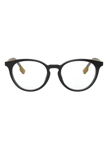 Vintage Check Round Horn-Rim Eyeglasses Black - BURBERRY - BALAAN 1