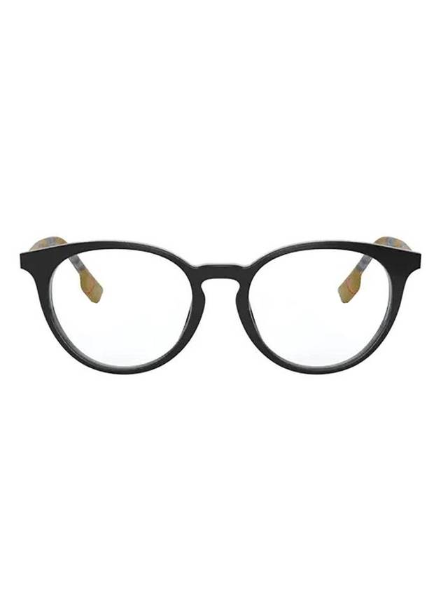 Vintage Check Round Horn-Rim Eyeglasses Black - BURBERRY - BALAAN 1