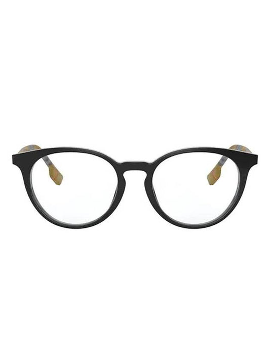 Vintage Check Round Horn-Rim Eyeglasses Black - BURBERRY - BALAAN 1