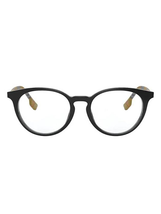 Vintage Check Round Horn-Rim Eyeglasses Black - BURBERRY - 1