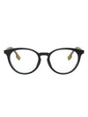 Vintage Check Round Horn-Rim Eyeglasses Black - BURBERRY - BALAAN 1