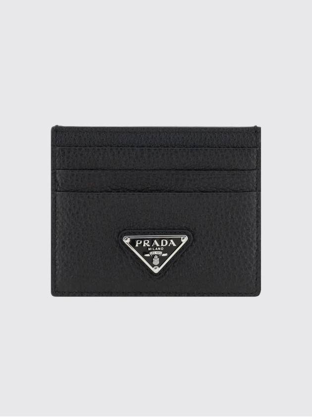 Triangle Logo Card Wallet Black - PRADA - BALAAN 2