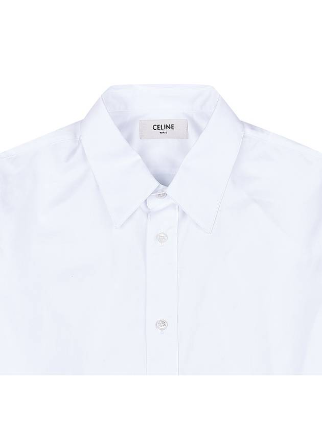 Poplin Long Sleeve Shirt White - CELINE - BALAAN 4